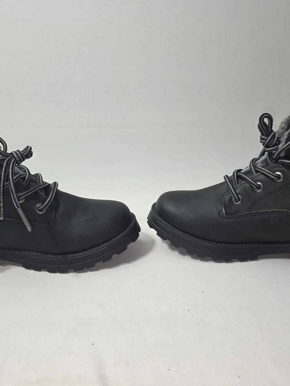 Nautica Kids Black Faux Fur Lace-Up & Zip Winter Boots